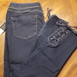 Hannah Ankle Jeans w/Side Leg Lacing Sz 8